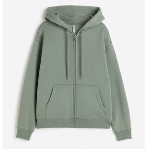 H&M Sage Oversized Zip-up Hoodie